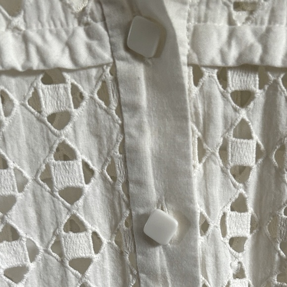 Tibi White Cut Out Button Up Blouse - Picture 3 of 8